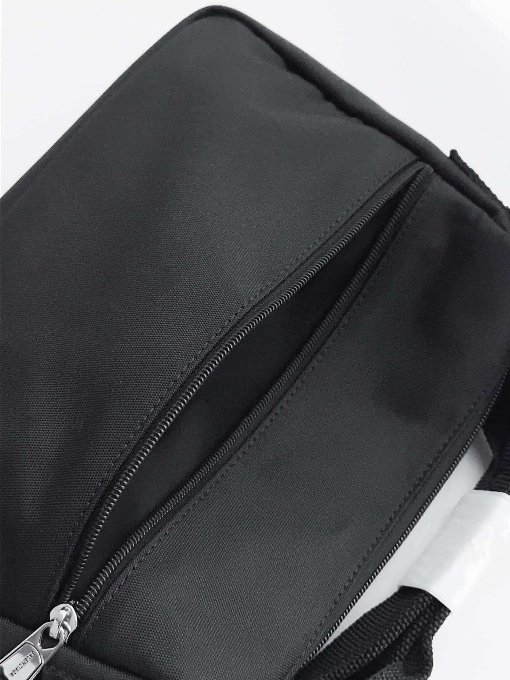 Black recycled nylon shoulder bag armpit bag