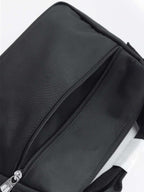 Black recycled nylon shoulder bag armpit bag