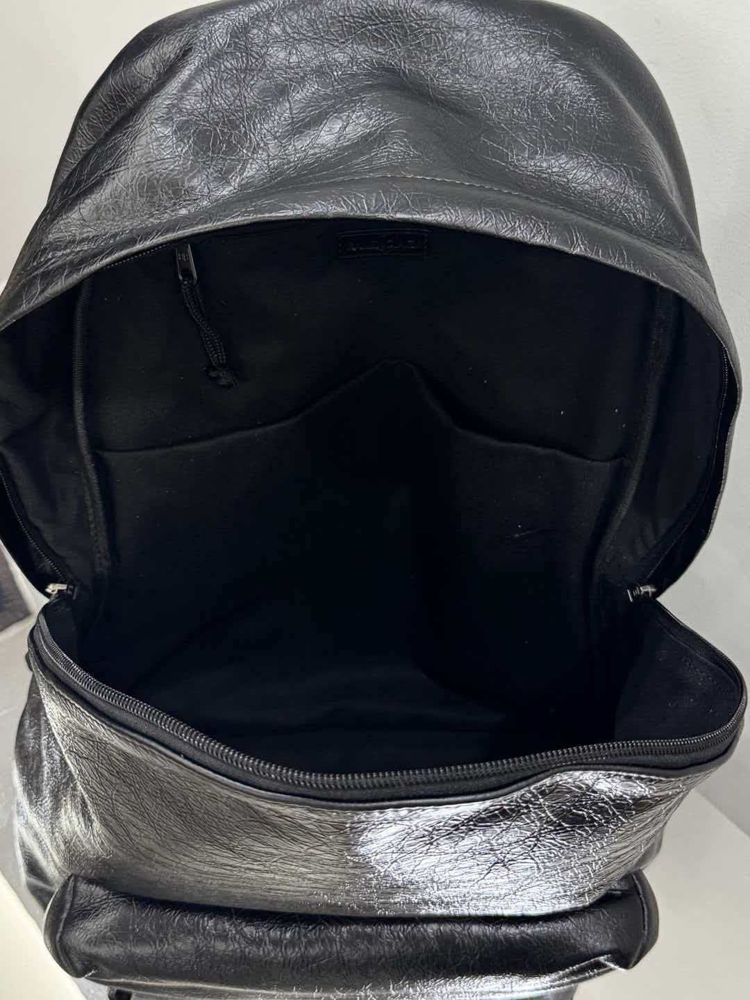 Oil cured leather backpack