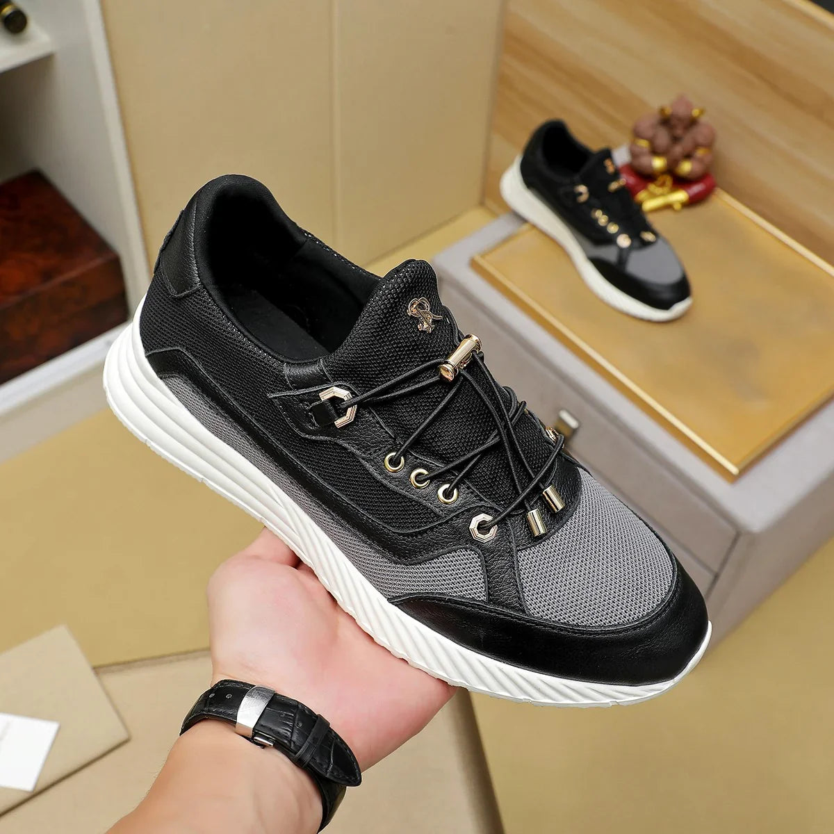 Calf leather sports shoes