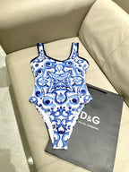 New Blue and White Porcelain Swimsuit