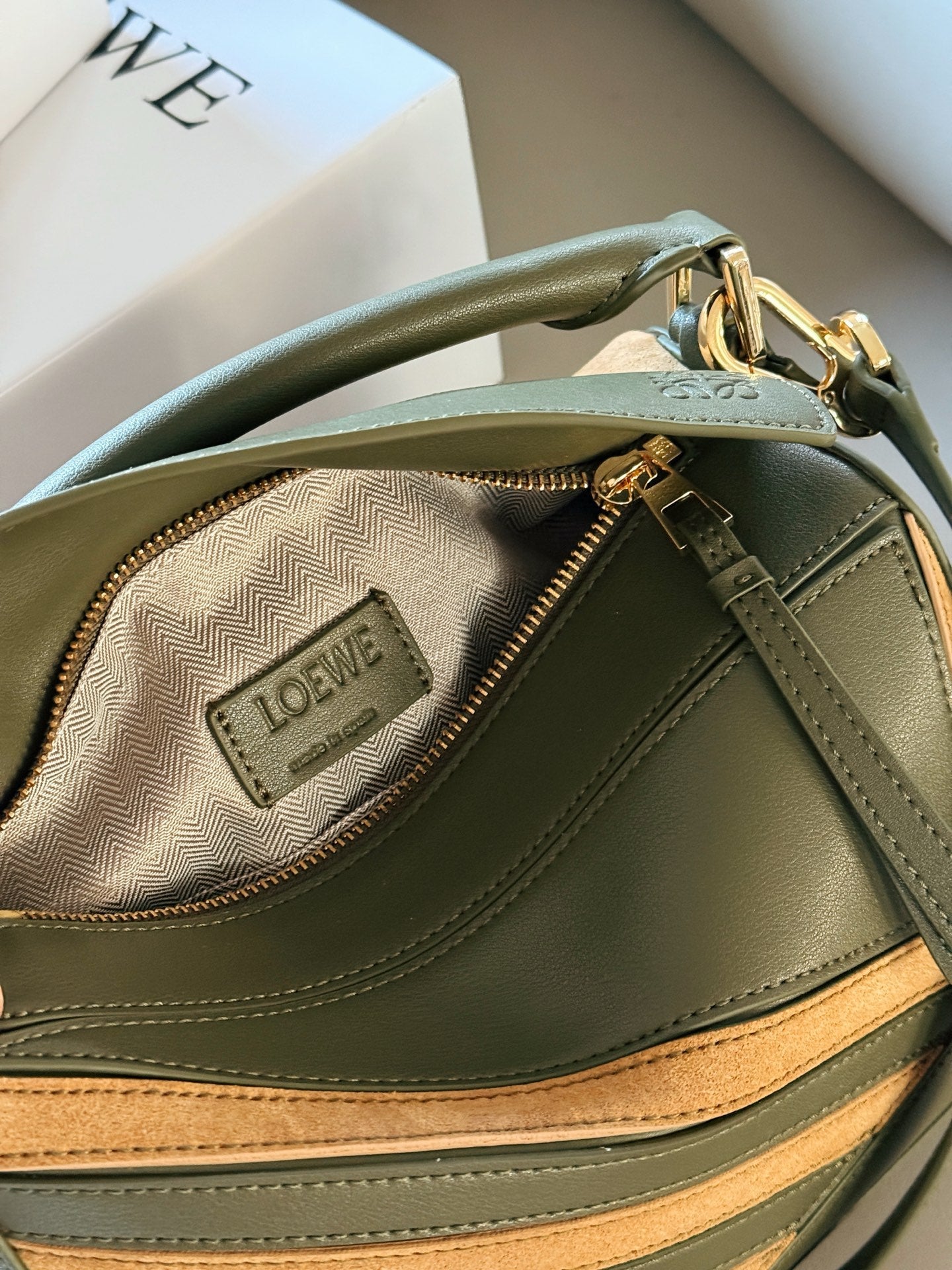 Matte leather patchwork color geometric bag cowhide