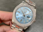 Blue - Silver 904L Steel - Automatic -36mm