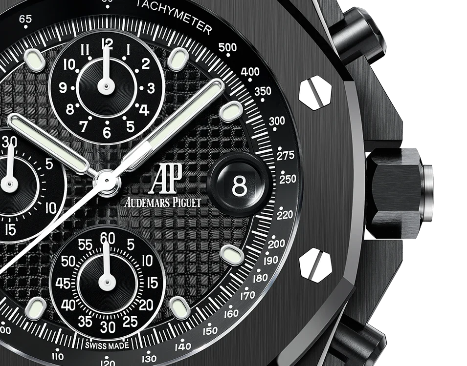 L Size -Black OFFs - 904L Steel - Quartz -Chronograph- 43mm