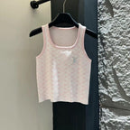 Laser logo knitted vest
