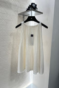 Halter neck pleated knitted vest