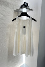 Halter neck pleated knitted vest