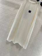 Halter neck pleated knitted vest