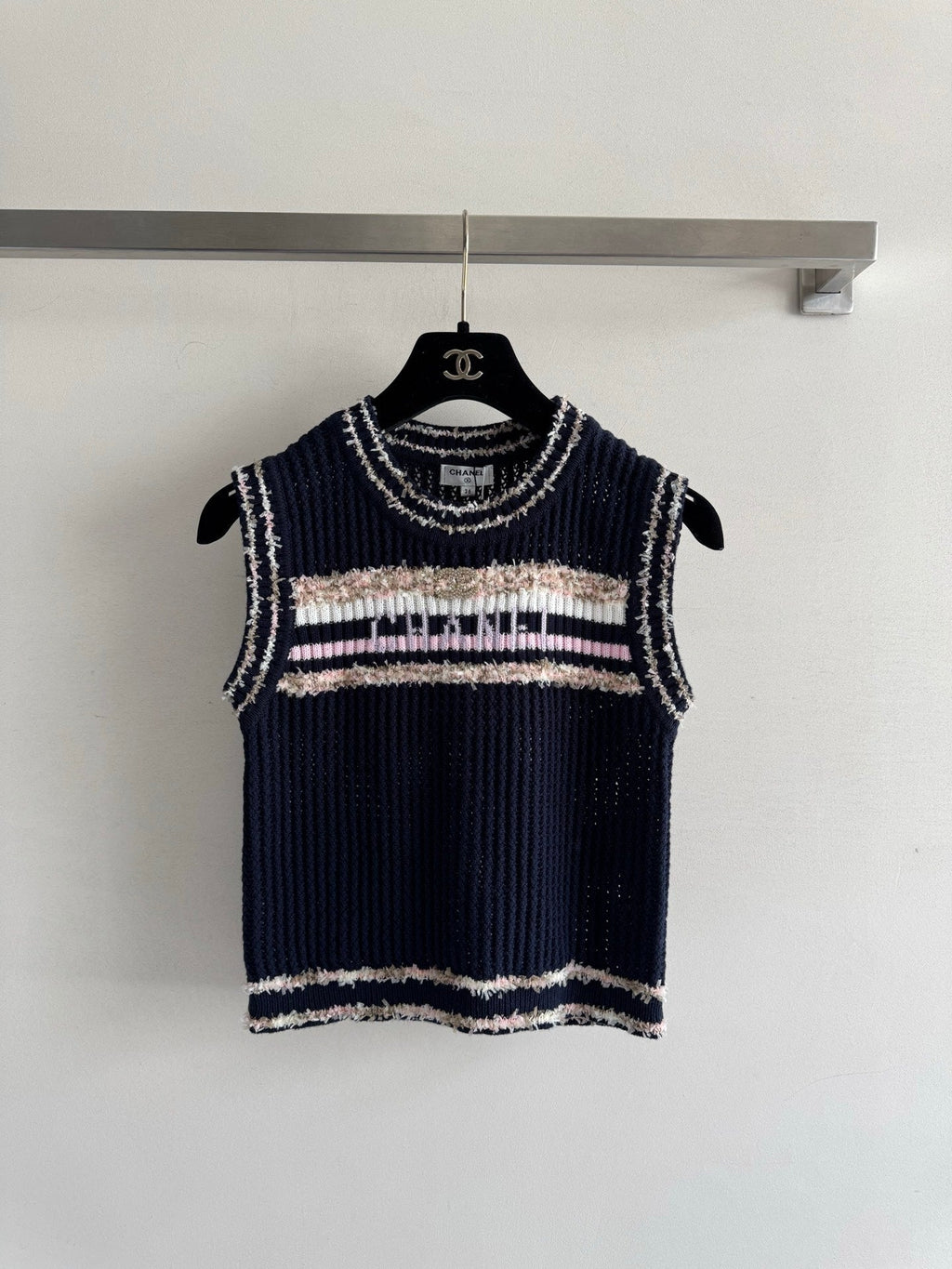 25fw Hollow knit vest