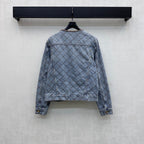Chanel/Quilted Denim Jacket with Chain Detail