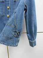 Chanel/Embroidered Straight-Leg Denim Trousers
