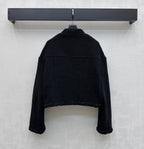 Chanel/Bound-Edge Crew-Neck Tweed Jacket