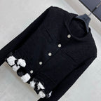 Chanel/Frayed-Edge Tweed Jacket
