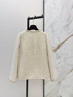 chanel/26Gilded Tweed Panel Jacket