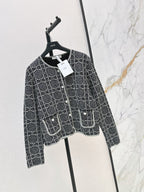 Cannage-pattern knit cardigan