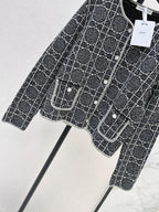 Cannage-pattern knit cardigan