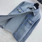 Denim Shirt with Quilted Elbow Patches