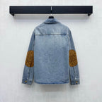 Denim Shirt with Quilted Elbow Patches