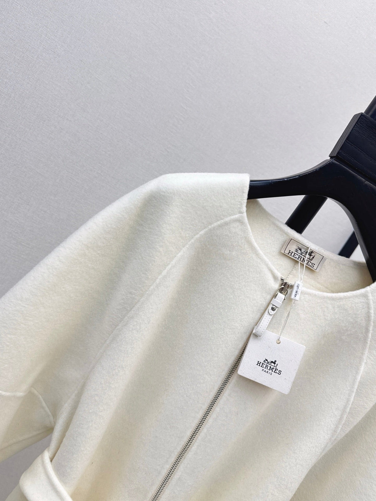 Hermès/26 Early Autumn New Double-Faced Round Neck Long Coat