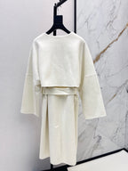Hermès/26 Early Autumn New Double-Faced Round Neck Long Coat