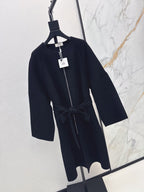 Hermès/26 Early Autumn New Double-Faced Round Neck Long Coat