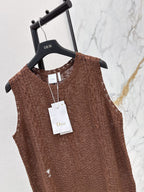 Sleeveless Crew-Neck Knit Top
