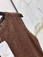 Sleeveless Crew-Neck Knit Top