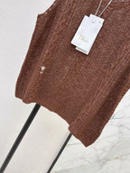 Sleeveless Crew-Neck Knit Top