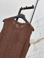 Sleeveless Crew-Neck Knit Top
