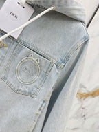 Vintage-Wash Hooded Denim Jacket