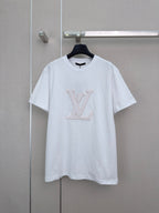 Letter-print crew-neck short-sleeve T-shirt