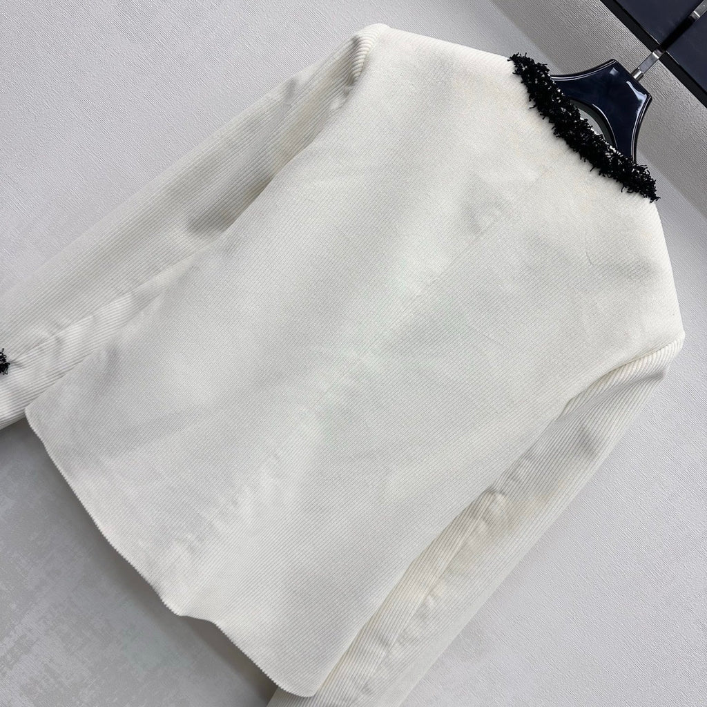 Raw-edge corduroy jacket