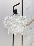 zimmermann/26ss 3D Floral Sleeveless Cropped Top
