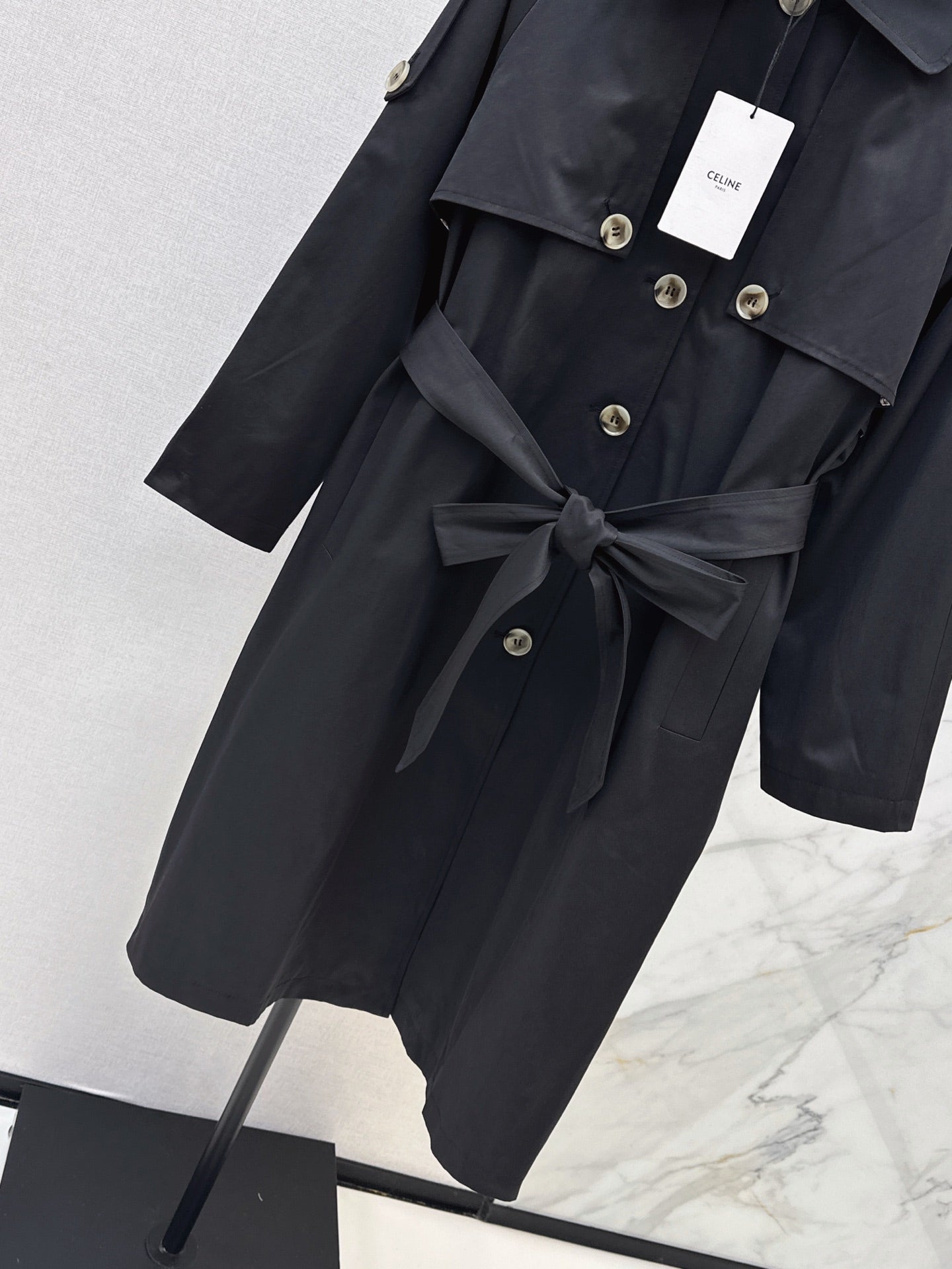 Celine/26 Early Autumn New Style Early Autumn New Style Notched Collar Belted Trench Coat