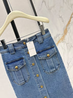 zimmermann/26 Early Autumn New Retro Vacation Style Denim Set