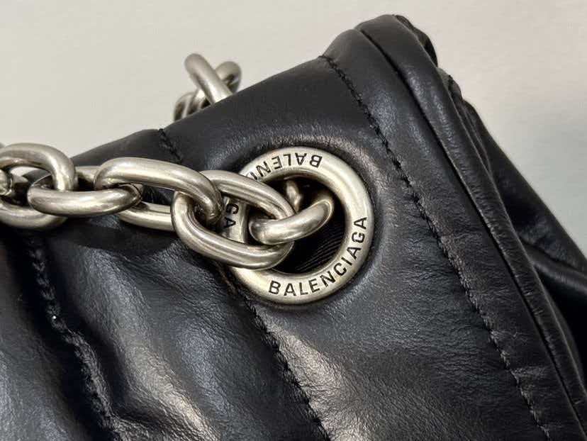 Embroidered black silver shoulder bag