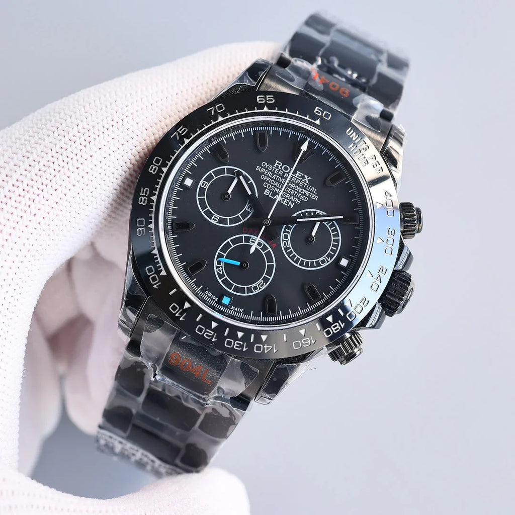 Chronograph -Black - Black 904L Steel- Automatic - 40mm