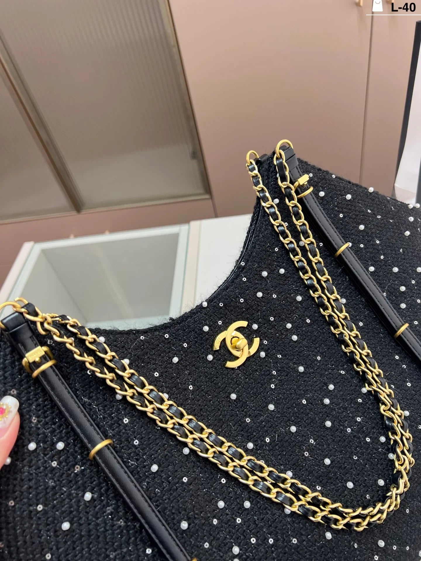 Woolen knitted shopping bag