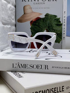 Super Beautiful Geometric Lingge Mirror Legs Super Beautiful New Women's Sunglasses