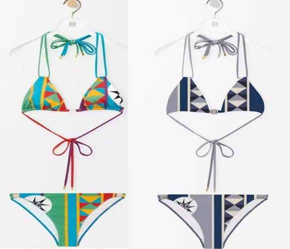New Split Printed Swimsuit