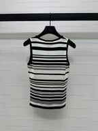 25 Spring and Summer Newest Style! U-neck striped knitted vest