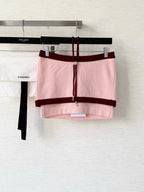 Pure wool, custom-colored and dyed, contrast-colored stitching, and camisole
