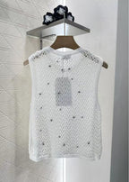 25fw Hollow nail bead knitted vest