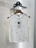 25fw Hollow nail bead knitted vest
