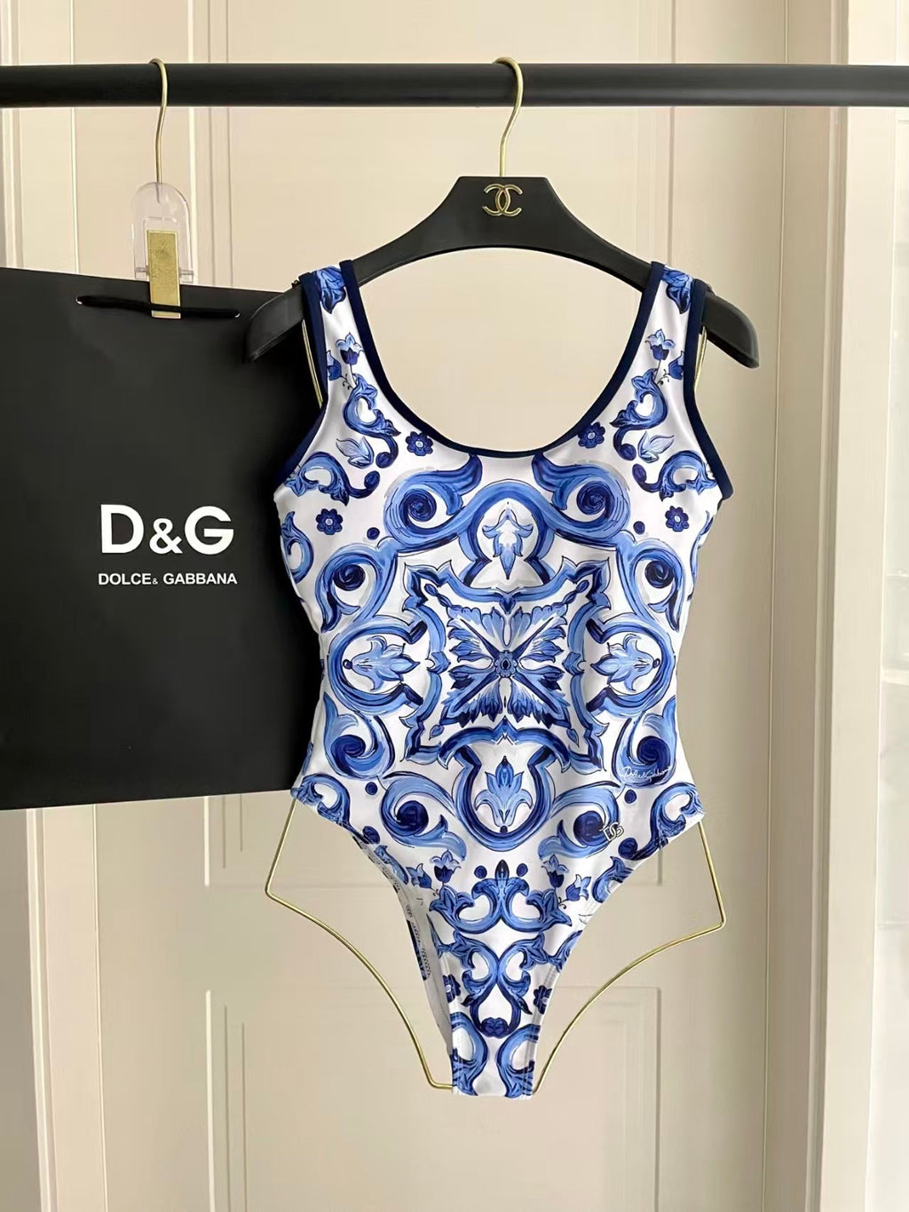 New Blue and White Porcelain Swimsuit
