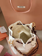 Canvas drawstring bucket bag