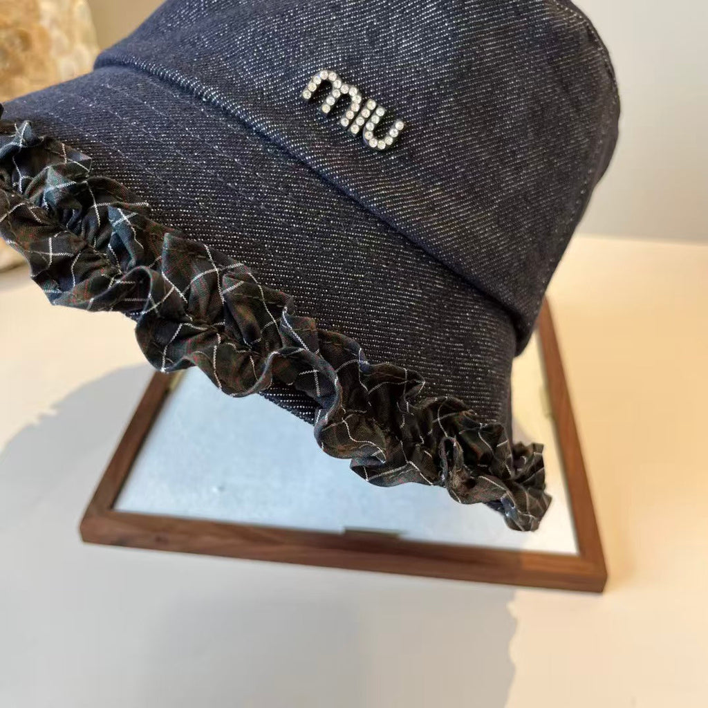 New lace denim fisherman hat