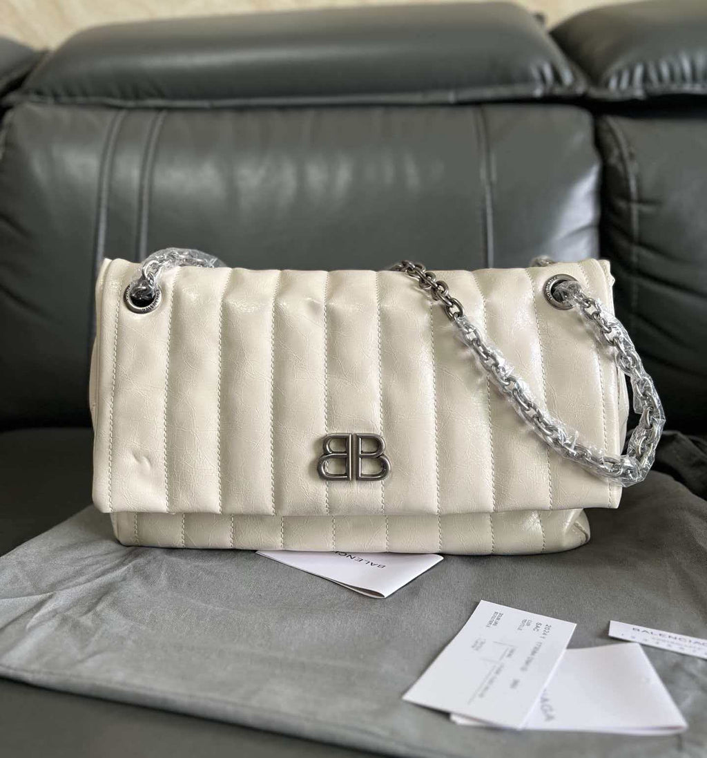 Embroidered black silver shoulder bag