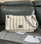 Embroidered black silver shoulder bag