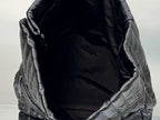 Embroidered black silver shoulder bag